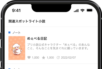 スポットライト小説に掲載される