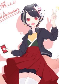 しがない狐が絵を描く所