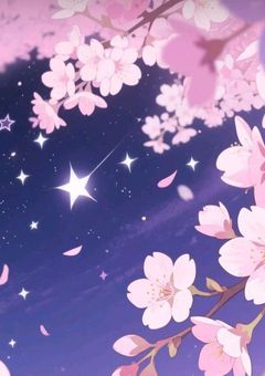散りゆく桜と箒星