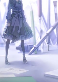 パレットには白と黒