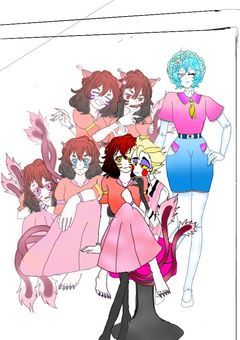 ルシファーと5つの人格の少女と心の支えのAIロボットの美しい愛と幸福