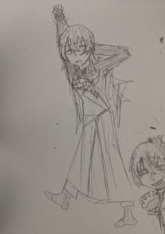 初カキコ、、ども（イラスト）