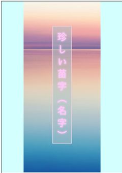 珍しい 苗字（名字）