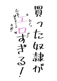 買った奴隷がエロすぎる！！