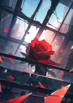 散った虹色の薔薇