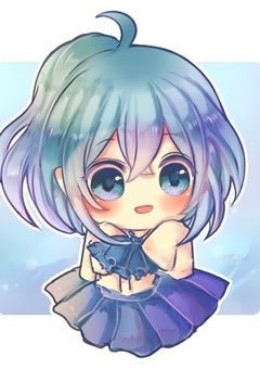小さくなった水色は