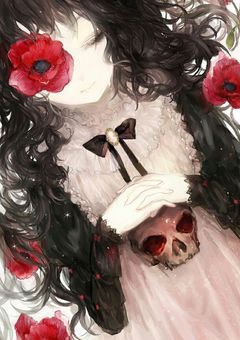 黒い髪に、赤い薔薇を＿＿＿。