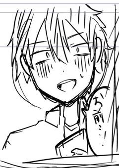 【漫画】制作途中をチラつかせるだけ