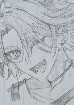 イラスト描いているところ②