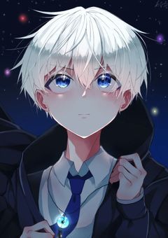 天の川のような星空の下で