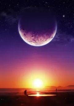 赤い太陽と紫の月