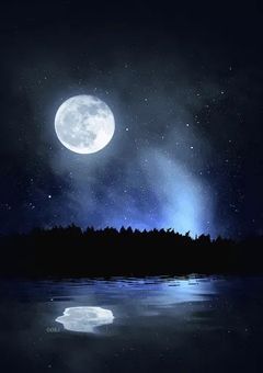 ｛ 配信部屋 ｝水が映した綺麗な月