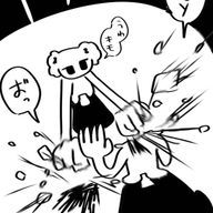 歩いて西に向かう犬さんのアイコン画像