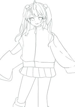 フリー線画、下書き　描きます by ran