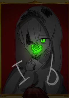 黄緑のバラの絵画【Ib×zm】