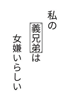 私の義兄弟は女嫌いらしい