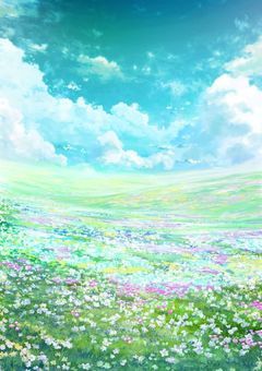 一輪の花と緑色