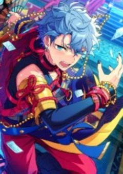 壊れた鏡に映す青い光