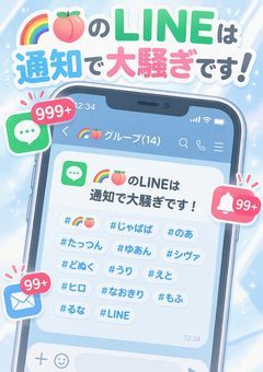 🌈🍑のLINEは通知で大騒ぎです！