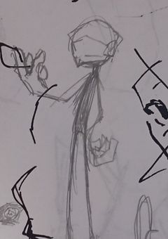 棒人間と人間と骨の絵